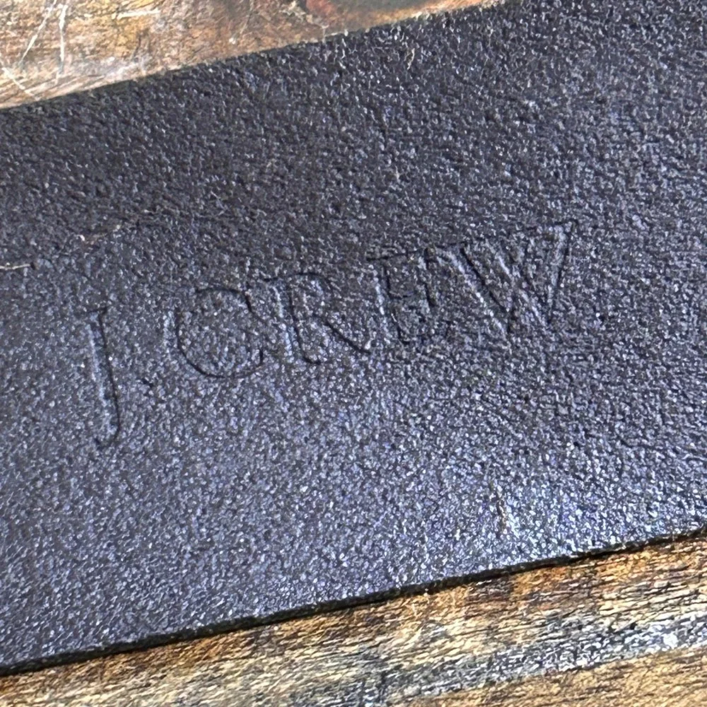 J Crew Genuine Italian Leather Belt Brass Buckle Made in USA Womens L‎ - Picture 5 of 12